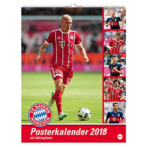 Preisvergleich Produktbild FC Bayern München Posterkalender + gratis Aufkleber München forever, Kalender