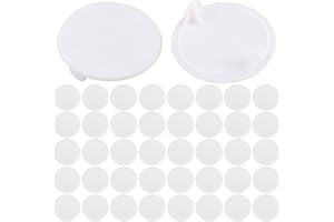 RANYAKE 40 Pieces 35 MM (1 3/8") Hinge Hole Covers,Hinge and Bracket Supplies Pack,Plastic Hinge Hole Filler Caps White Wall Cupboard Hinge Cover for Furniture Cupboard Hinge White (1 3/8")