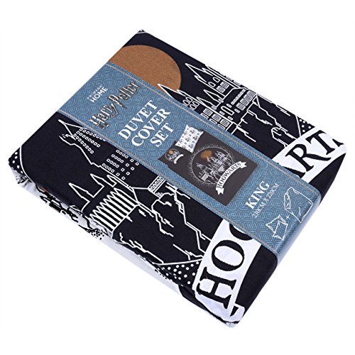 Harry-Potter-Hogwarts-2-tlg-Wende-Bettwsche-Set-King-Size-230x220-Schwarz