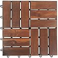 Makeup Toy Wood Interlocking Floor Tiles Patio Paver Balcony Interlocking Deck Tile Garden Floor Tiles Outdoor Walkway Path Rustic Decorative For Garden Patio Lawn (Style-1)
