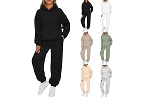 BAWUTZ Tuta da donna per il tempo libero con cappuccio, set tuta da jogging da donna, tuta elegante per il tempo libero,felpa con cappuccio a maniche lunghe, tuta da donna per il tempo libero