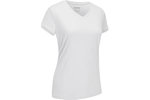 EKLENTSON Women's Short Sleeve T Shirts V-Neck UV Protection UPF 50+ Shirts Quick Dry Lightweight Summer Running Top