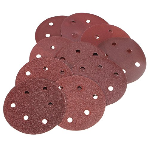 KING DO WAY 50Pcs Schleifscheiben Schleifpapier Durchmesser 125mm 6 Loch Klettscheiben Koernung Schleifen - 2