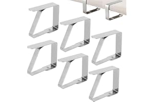 Azlanway Pinces à Nappe Acier Inoxydable, 6 Pcs Pince Nappe Exterieur, Attache Nappe Réglable 5 X 4 cm pour Intérieur et Extérieur, pour Table de Jardin, Restaurants, Fêtes et Pique-niques