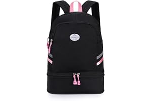 HUA ANGEL Mochila de Viaje Para Mujer Plegable Impermeable Mochila Deportiva Con Zapatero Separación Seca y Mojada 30-50L Escalable Para Gimnasio Universidad Fútbol Natación Piscina Yoga