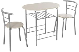 ‎LIFEZEAL LIFEZEAL 3-teilig Essgruppe, Esszimmergruppe platzsparend, Esstisch Balkontisch mit Ablagefach und 2 Stühlen, Sitzgruppe Esstisch-Set für Wohnzimmer, Esszimmer und Balkon (Grau)