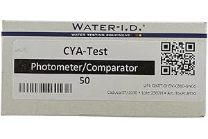 AMBLIOR Test CYA-Test pour PoolLab 1.0 et 2.0 - Réactif de mesure de l'acide cyanurique (stabilisateur) - 0,0 à 160 mg/l (ppm) - Durée de conservation : 2 ans - 50 comprimés (TbsPCAT50)