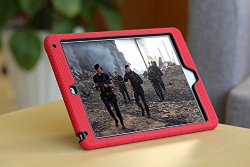 MoKo Funda para iPad Air 2 - Plegable Silicona Durable Protector con Funci  n de Soporte Trasera Dura Cover Case Para Apple iPad Air 2 9 7 Pulgadas Tableta  ROJO
