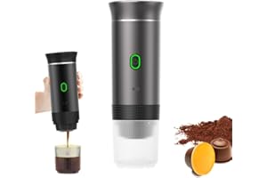 KWJNH Machine à expresso portable, auto-chauffante, 4 à 6 minutes, machine à café portable 3 en 1, charge Larg Times, 50 capsules, pour une petite