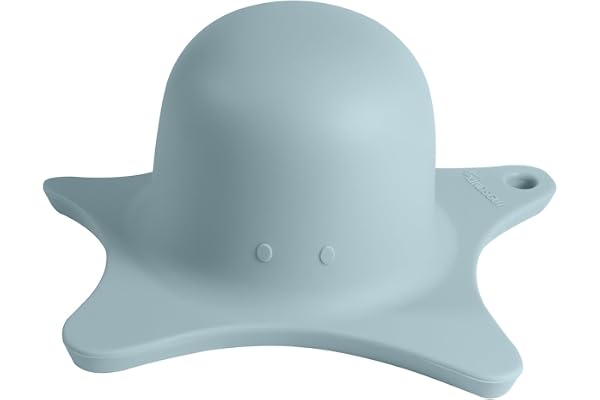 Kindsgut aide de douche, pour enfants, en silicone, en forme d'étoile, design élégant, rince tête, aide pour se laver les cheveux, unisexe, sans BPA, aquamarine