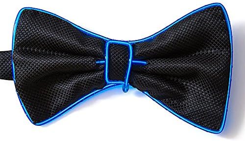 LED Bow Tie，Light Up El Wire Glow Bow Tie Necktie OMOUP Men's Light Up Bow Tie Light Up Neon LED Glowing Bow Tie with LED Flashing Lights Rave Party Favors for Halloween Christmas， Party,Stage Performance Birthday Wedding (dark blue)