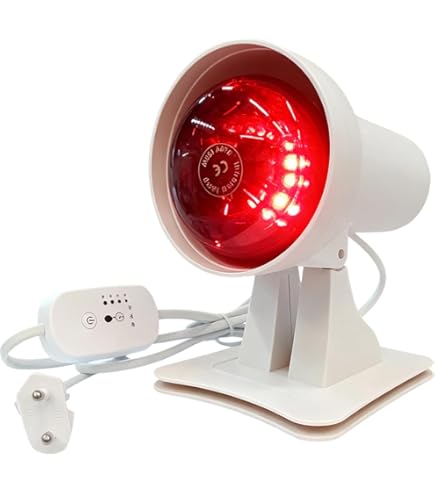 BJTDLLX 275 W infraroodlamp, infrarood-therapie-warmtelamp, rode lichtlamp, warmtelamp met afstandsbediening en wielen, rood licht met dubbele kop, 0-115 graden Celsius, 360 graden draaibaar BJTDLLX 275 W infraroodlamp, infrarood-therapie-warmtelamp, rode lichtlamp, warmtelamp met afstandsbediening en wielen, rood licht met dubbele kop, 0-115 graden Celsius, 360 graden draaibaar