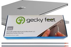 Microsoft Surface Book Replacement Bumper Strip feet by Gecky Feet (13.5", Extra Grip Gray)