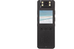 Mini Kroppskamera, 1080P WIFI Kroppsburna Kameror med Skärm, Bärbar Videoinspelare med 180° Rotationslins, 4 Fyllningslampor, Inbyggd Brusreducerande Mikrofon, för Brottsbekämpning