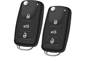 SALPIE Set 2 Pezzi Guscio Chiave Auto 3 Tasti Compatibile con Volkswagen Golf - Polo - Tiguan - Passat - Touareg - Seat - Skoda