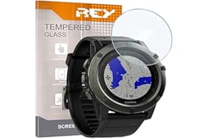 REY Screen Protector for GARMIN FENIX 5X 51mm - FENIX 5X PLUS 51mm - VIVOMOVE SPORT, Tempered Glass Film, Premium quality, Perfect protection for scratches, breaks, moisture, [Pack 3x]