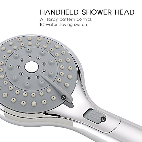 Lifewit Handbrause mit 2m Schlauch Duschkopf Duschbrause 10 Strahlarten 11cm Brausekopf Multifunktional Regenbrause Chrom - 3
