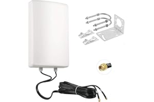 High Gain 11dBi Dual Cross Polarised 3G 4G LTE 2x2 MIMO Outdoor Antenna Aerial with Dual 5 Meter SMA Male Connector Cables for 4G Internet Hotspots, Routers, & Gateways, Supaerial