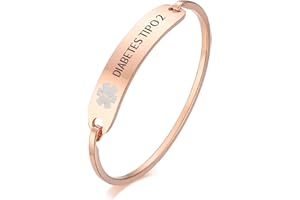 VNOX Pulsera de identificación médica personalizada, pulsera de alerta médica de acero inoxidable, pulsera médica de grabado gratis para hombres y mujeres