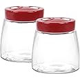 Gzsekken Fermenting Jars 2 Pack 1L Sourdough Starter Jar Kimchi Container with 1 Way Air Release Vent for Pickling, Kefir, Sauerkraut, Kimchi, Kombucha and Sourdough Jar