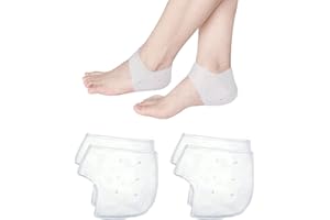 KELIO Talloniere in silicone,Proteggi Tallone in Silicone,2 paia Heel Pads Cushion,Gel Tacco Calze,Per Fascite Plantare,Tendinite Di Achille Uomini e Donne per alleviare il dolore al tallone(Bianco）