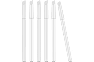 BLULU 6 Pezzi Matite per Unghie Bianche 2 in 1 Matite Sbiancanti per Unghie con Spingi Cuticole per Forniture Manicure Francese