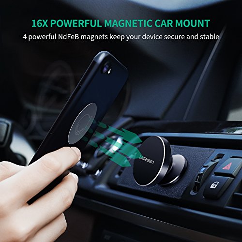 UGREEN Supporto Auto, Supporto Magnetico Cellulare Auto Porta Cellulare su Cruscotto con Adesivo 3M Rotazione di 360 Gradi per iPhone X / 8 Plus / 8, Samsung Galaxy S9/ S9+/ S8, Huawei P20/ P20 Lite.