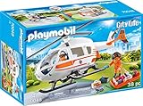 3 Figuren mit viel Zubehör Playmobil 70048 City Life Rettungshelikopter, bunt