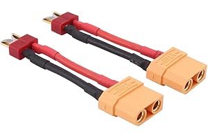 OliRC 2 pièces mâle Deans T Plug à Femelle XT90 Adaptateur connecteur avec 14awg 5cm câble (C102-2)