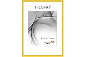 FRAMO Cornice foto 20 x 25 cm in legno massello | Giallo lucido | Colore/dimensione selezionabile | cornici per manifesti | Puzzle | Poster | N°114