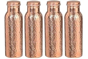 OSNICA Pure Copper Water Bottle for Ayurvedic Health Benefits (Joint-Free and Leak-Proof) Set of 4 900 ml