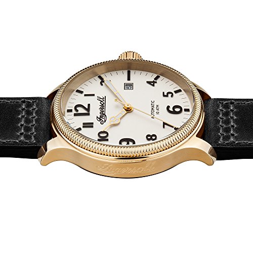 Ingersoll Herren Analog Automatik Uhr mit Leder Armband I02702