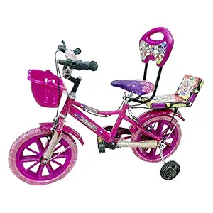 Priya Bikes Barbie Kids Bicycle for 2 to 5 Years Fully Adjustable with Back Seat and Back Support for Boys and Girls