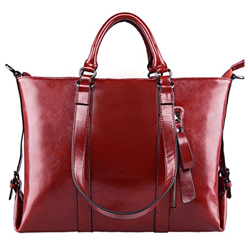 S-ZONE Frauen 3-Weg-Tragen Echtes Leder Tasche Handtasche Schultertasche