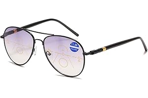 KOOSUFA Dwuogniskowe okulary przeciwsłoneczne do czytania, progresywne okulary przeciwsłoneczne dla mężczyzn i kobiet, okulary pilotki, ochrona przed niebieskim światłem, metalowe okulary do czytania, ochrona przed zmęczeniem, pomoc w czytaniu 1,0, 1,5, 2,0, 2,5, 3,0, 3,5, 4,0