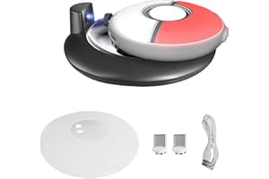 Tefelan Soporte de Carga magnético para P_okemon Go Plus +, Kit de Accesorios, Soporte de Carga y Funda Protectora de Silicona con Cable de Carga USB Tipo C, Puerto de Carga magnético/Indicadores RGB