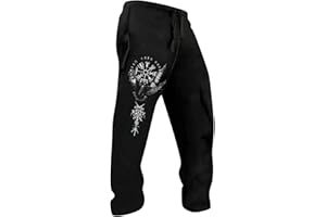 GENERISCH Sweatpants Herren Vintage Wikingerhose Wikinger Motive Trainingshose Mittelalter Hose Piraten Joggerhose Walhalla Jogginghosen 3D Gedruckte Streetwear Hip Hop Jogginghose Y2K