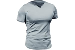 7POWER Men's Mesh Athletic Tee Shirts with Split V Neck for Gym Workout Bodybuilding
