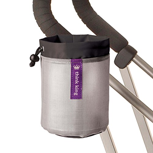 Think King - Soporte de botellas para carritos de bebé Black-Silver