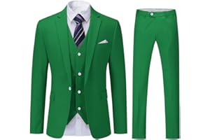 YOUTHUP Abito da Uomo 3 Pezzi Suit Slim Fit Business Wedding Abiti per Uomo Giacca e Gilet e Pantaloni