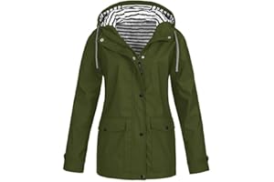 HAOLEI VêTements ImperméAbles Femme Veste Coupe-Vent Avec Poches Et Doublure ZippéE Manteau Coupe-Vent De Couleur Unie ImperméAbles Pour Femmes Veste De Pluie Pour Femme Vestes De ExtéRieur Blazer