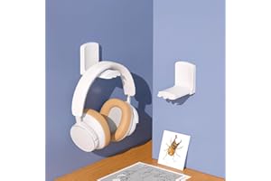 Asonen 2er Pack Faltbarer Kopfhörerständer, Unter-Tisch Headset-Halter mit rutschfester Silikonauflage, Klebehaken für Gaming & Büro-Kopfhörer