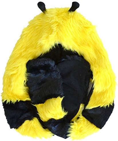 Winter Faux Fur Animal Ears Hat Hoodie Scarf Paws Mitten Pocket Gloves Bumble Bee