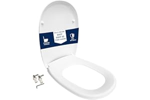 HYDRO HOME Copriwater Compatibile con Pozzi Ginori Easy/Easy02 Tavoletta WC Termoindurente Antibatterica, Fissaggio dall’Alto, Sedile WC Resistente, Chiusura Classica, Montaggio rapido, Bianco