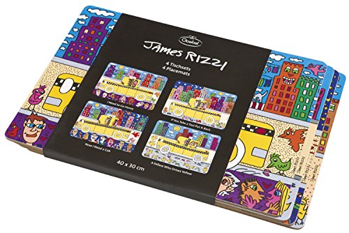 Goebel 26-101-41-1 Platzsets Artis Orbis James Rizzi New York Skyline, 4-er Set, 40 x 30 cm