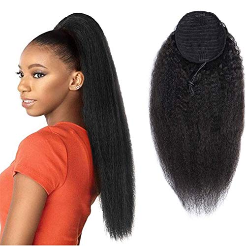 Morningsilkwig Kinky Straight Drawstring Ponytail 56CM Estensioni per le donne nere YAKI curly capelli estensione coda di cavallo viziosa 22inch