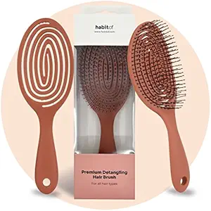 Premium Hair Detangling Brush -100% Bio-Friendly Detangler hair brush w/ Ultra-soft Bristles- Glide Through Tangles with Ease - For Curly, Straight, Women, Men, Kids, Toddlers, Wet and Dry Hair (Red Matt)