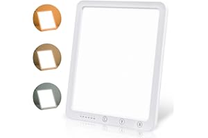 BELNS MELNS SAD Therapy Lamp, Slim Light Box for Effective SAD Light Therapy, 10,000 Lux Daylight Therapy Lights with Timer, UV-free & Full Spectrum, White