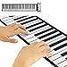 Produktbild JouerNow Tragbares 61 Tasten Roll-Up Klavier USB MIDI Elektronische Soft-Tastatur Handrolles Rollpiano Silber DC 6V