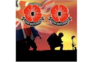 VIDONIO Poppy Pin Badges Set - 2024 Lest We Forget Enamel Red Poppy Flower Brooch Veterans Day Remembrance Day Lapel Pin Brooch Decorations Memorial Day Remembrance Day Present For Women Men